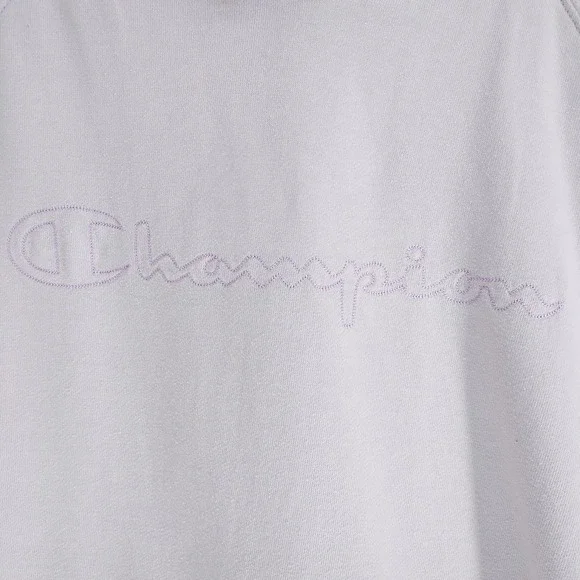 Champion Hoodie L Lavender Embroidered Script Pullover 60% Cotton 40% Polyester - Picture 3 of 6